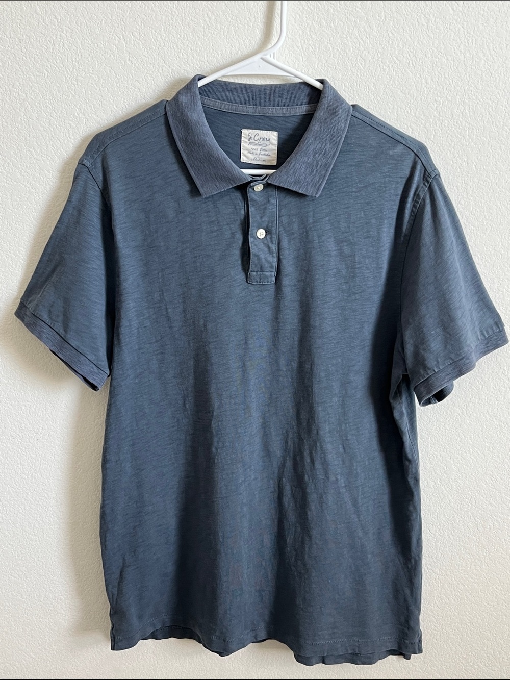 J. Crew Men’s Short Sleeve Polo Shirt - Slate Blue Sz M Cotton- Barely used